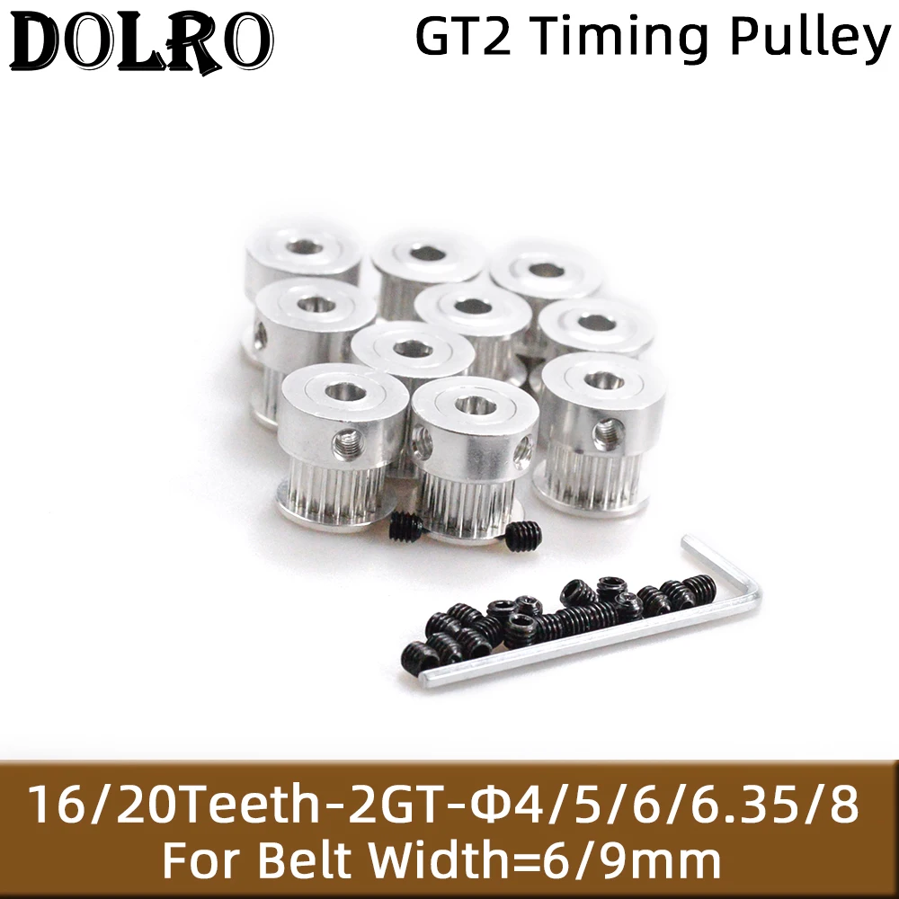 2GT Puleggia In Alluminio Per Stampante 3D – 16 Denti, Larghezza 6mm, Foro 3mm