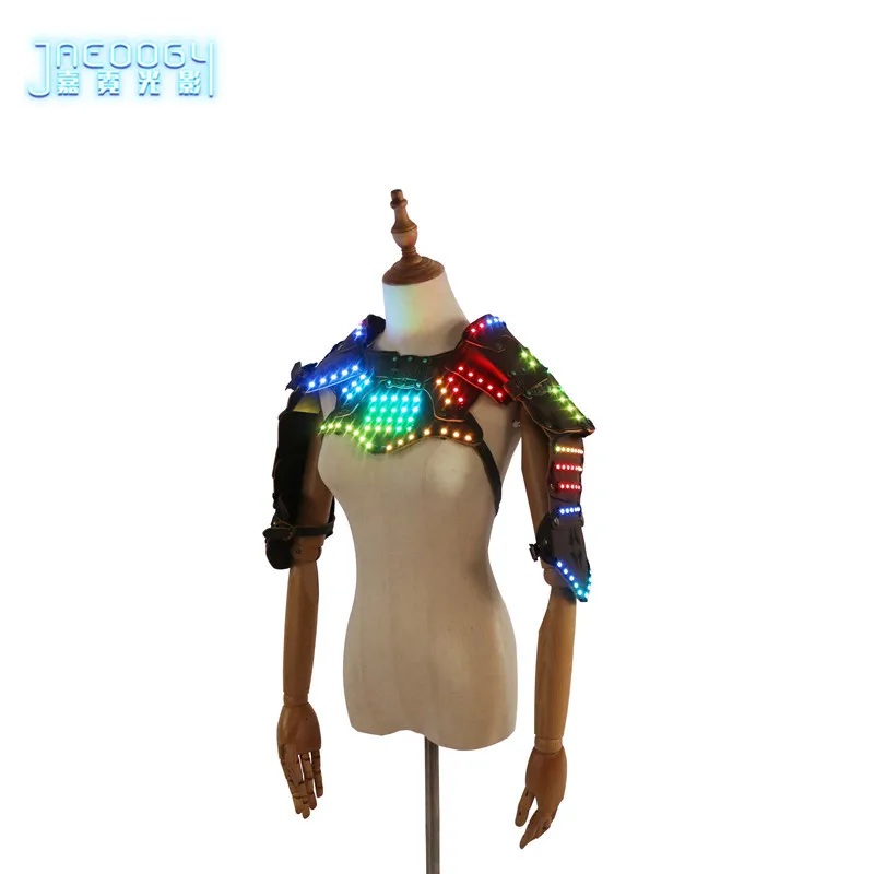 COSPLAY Fluorescent Vest Armor, LED Lighting Costume, Suitable for Night Stage Show, Party Props, Halloween Costume