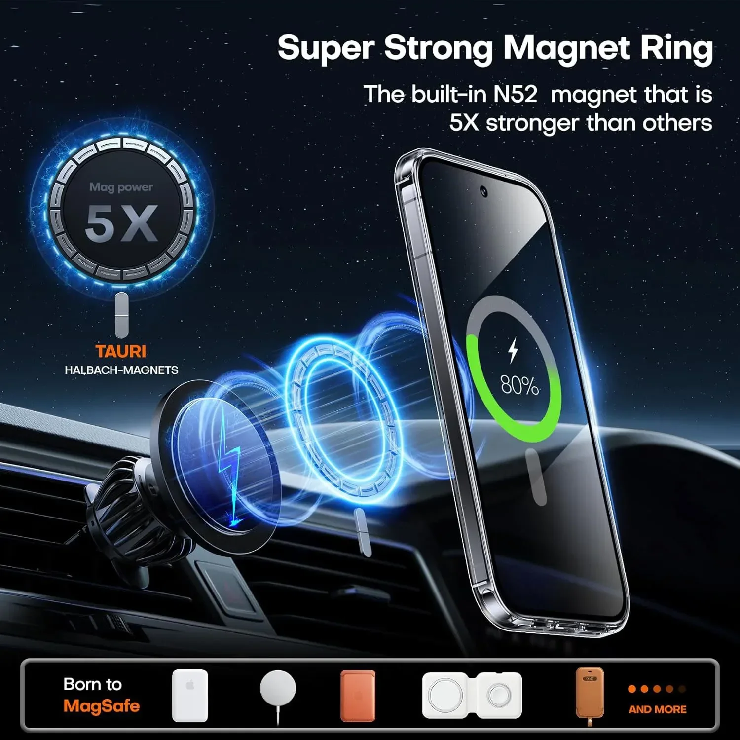 Enhanced Clear Shockproof Magnetic Wireless Charging Case