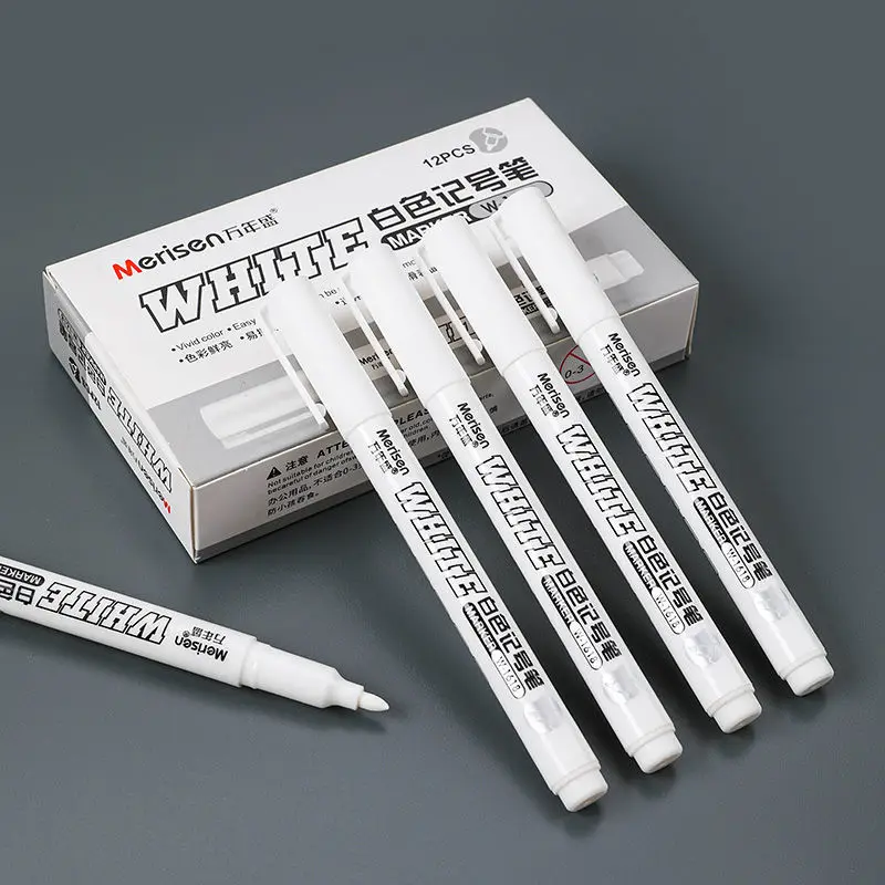 2/3/5 Pcs White Marker Pens 2.0mm Oily Waterproof White Gel Pen DIY Graffiti Sketching Markers Stationery Wrting School Supplies 4