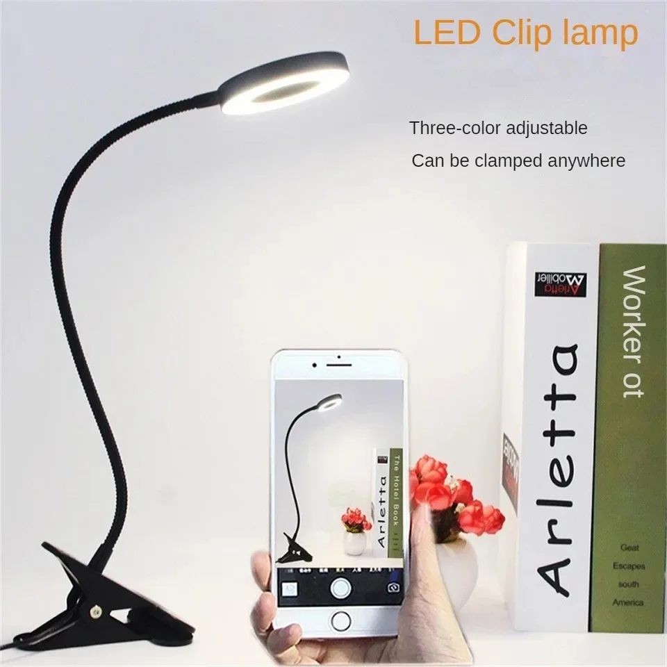 USB LED Eye Protection Book Night Light Adjustable Book Lamp With 3-Level Warm Cool White Daylight For Read Night Reading Lamp 4