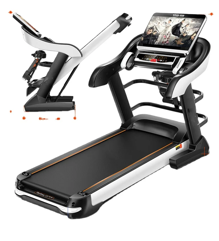 

Multifunctional color screen treadmill household silent folding shock-absorbing smart treadmill fitness equipment