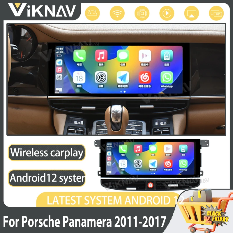 

Android 12 HD LCD Car Radio For Porsche Panamera 2011-2017 wireless Carplay Multimedia Video Player Auto Stereo GPS Navigation
