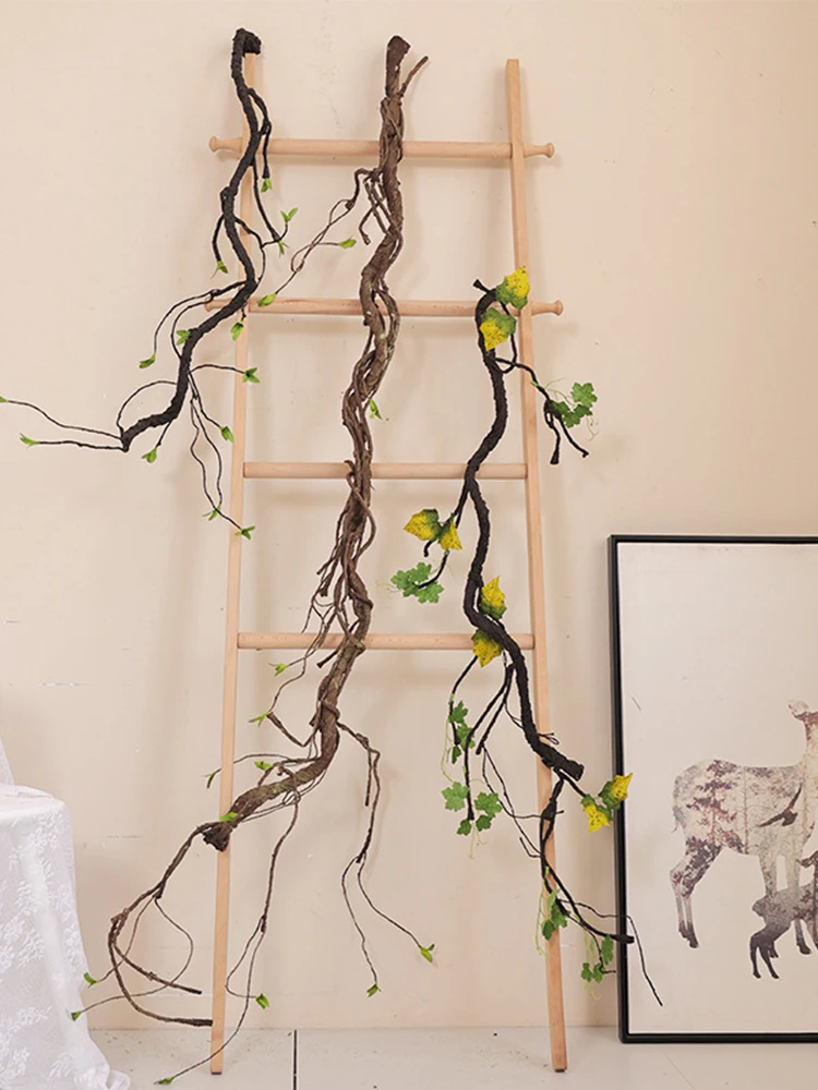Artificial Liana Mossy Trees Twigs Branches Wall Hanging Green Plants Jungle Fake Vines For Outdoor Room Home Garden Decorations