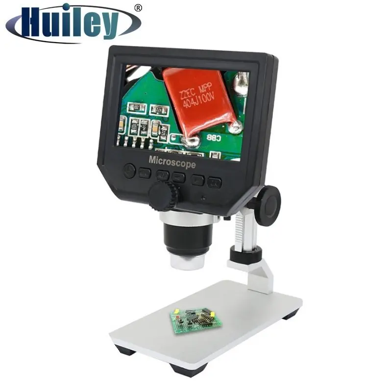 

600X Digital Microscope 4.3 Inches 1080P Portable Electronic Video Soldering Microscope for PCB Phone Repair Built-in Battery