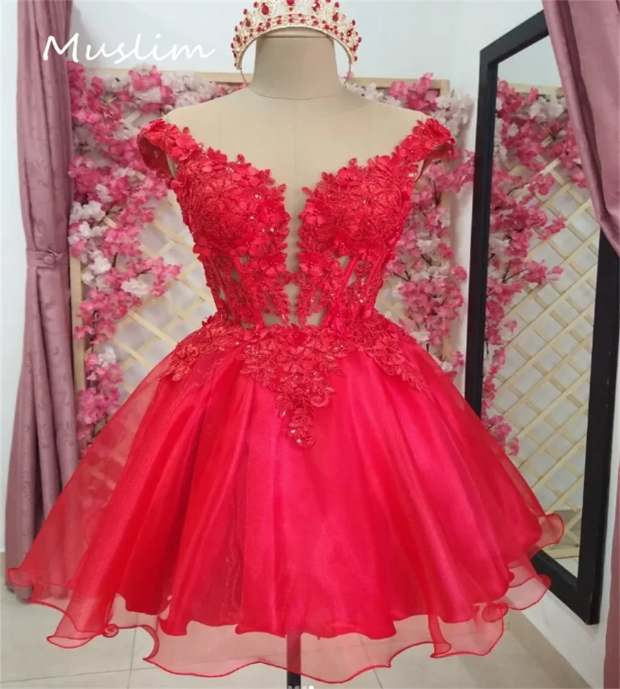 Amazing Red Short Vestidos De 15 Quincea&ntilde;era 2 In 1 Convertible Princess Vestidos De 15 A&ntilde;os Lace Sweet 16 Birthday Customized