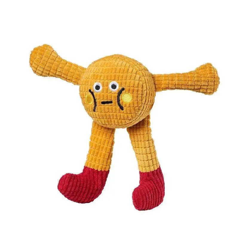 Cute Squeaky Cat Dog Chew Toy for Teeth Cleaning Interactive Self Play Durable Biting Pet Fun