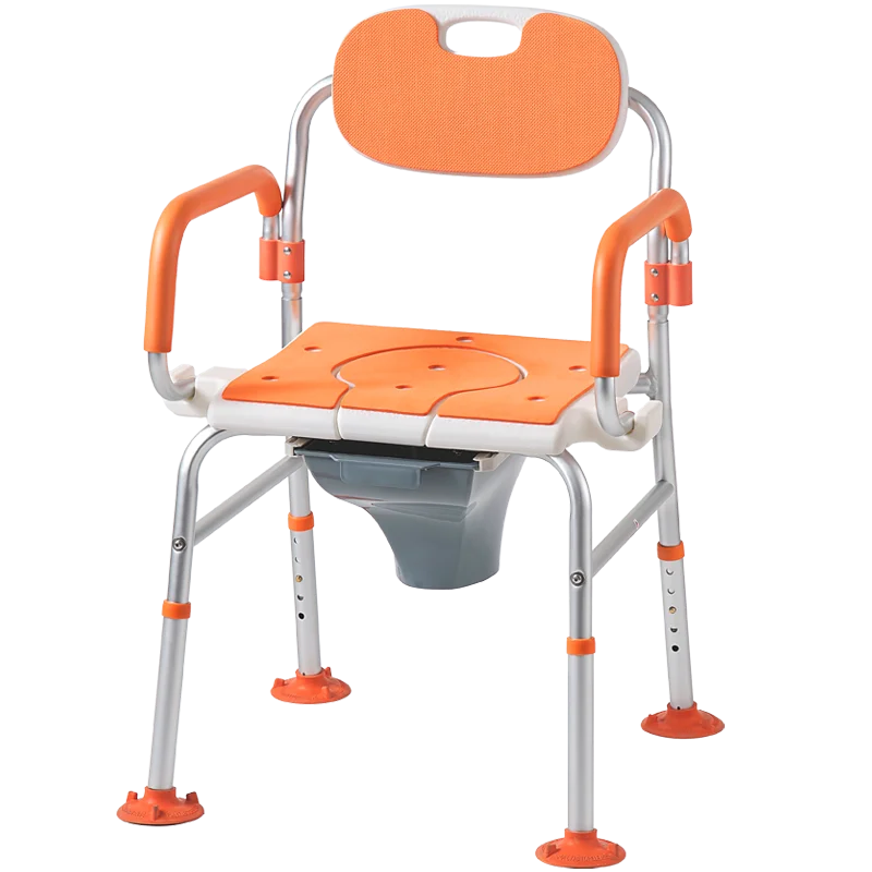 Dual Purpose Bathroom Chairs Toilet Chair Aluminum Alloy Non-slip shower stool Height Adjustable Toilet Support for Elderly