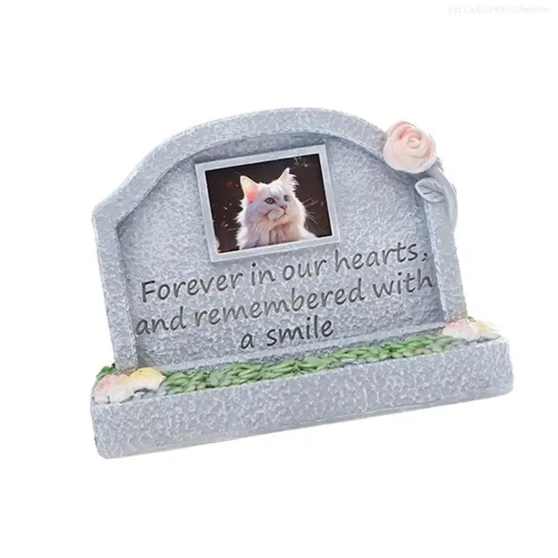 Weatherproof Resin Pet Grave Marker Memorial Tombstone for Pet Eternality Tributes F0T6