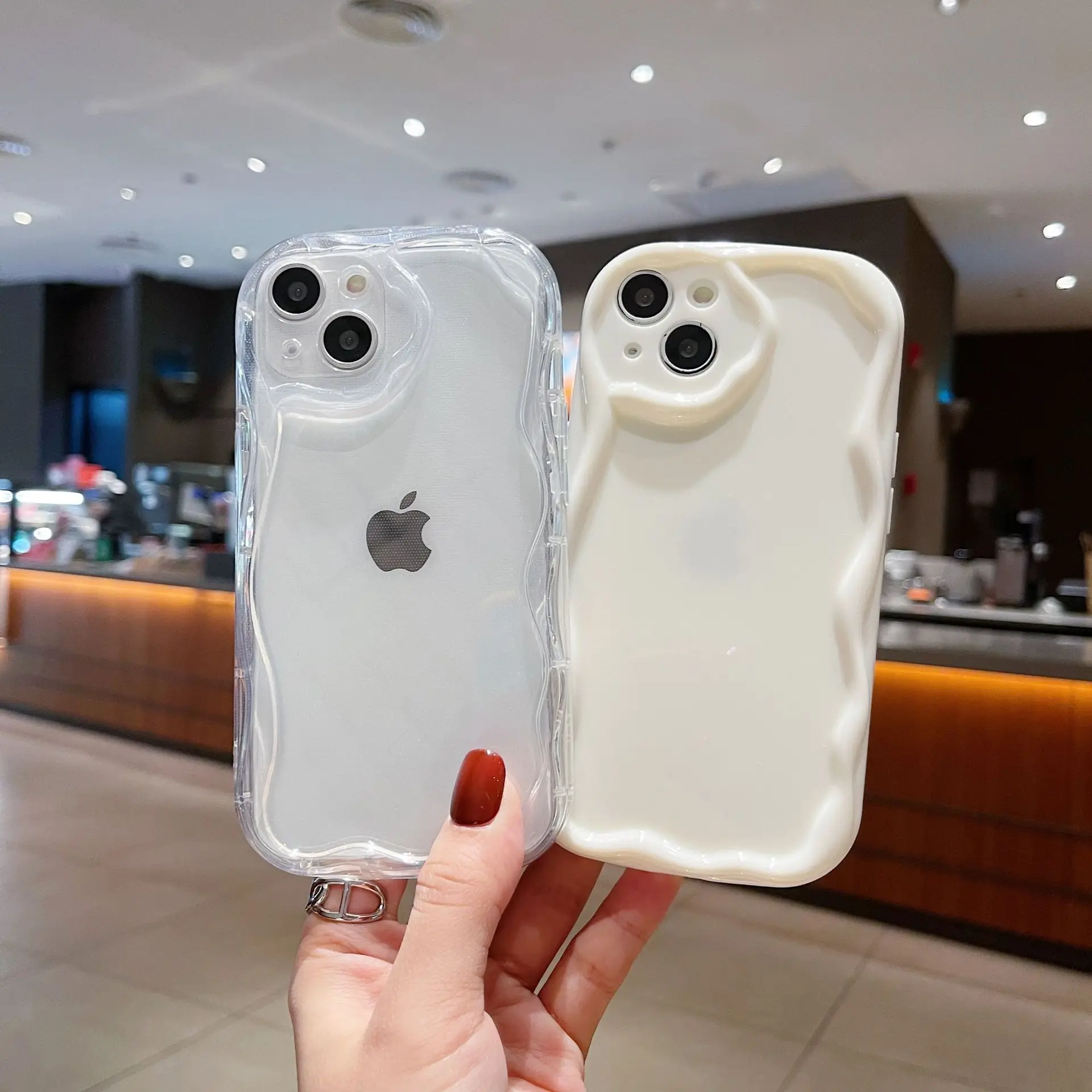 Clear Wave Bumper Phone Case - Soft Silicone Protective Cover