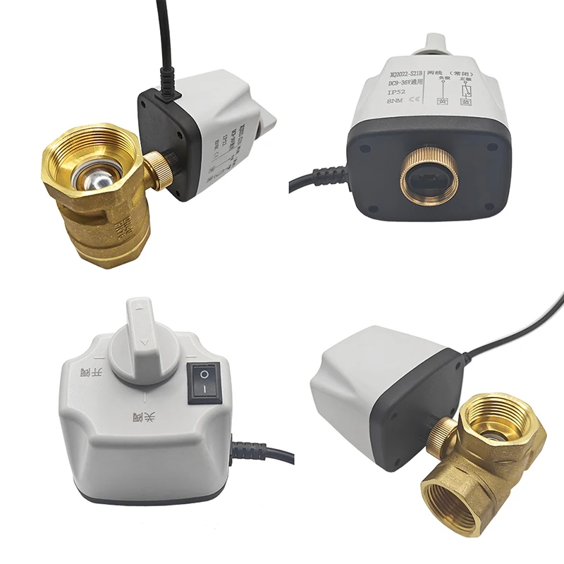 Válvula de Esfera Motorizada com Interruptor Manual 2-wire Latão 2-way 3-way Válvula de Esfera Elétrica 220v ac 110v 24v 12v Pol Dentro Dentro