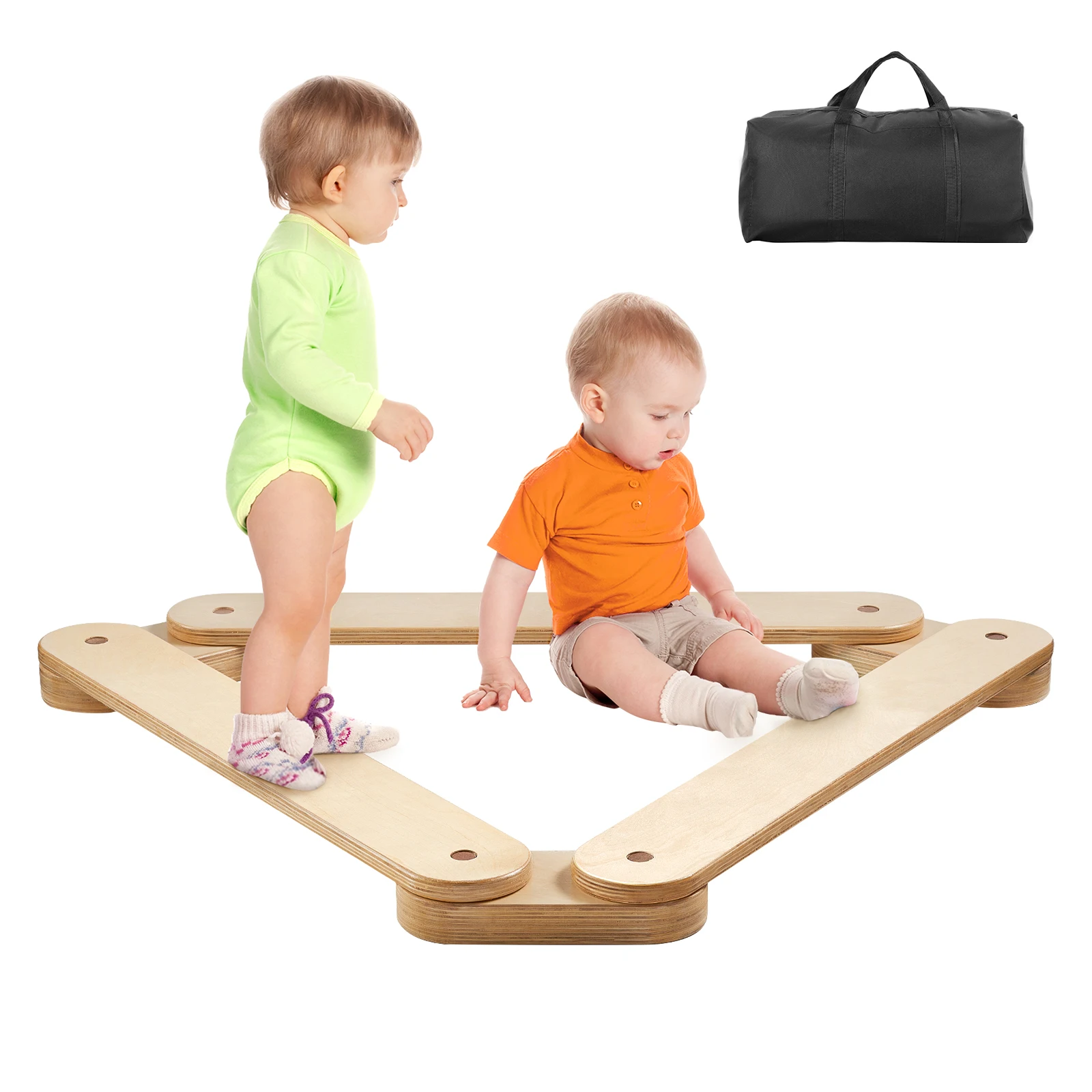 Wooden Balance Beam Stepping Stones for Kids Indoor Outdoor Play