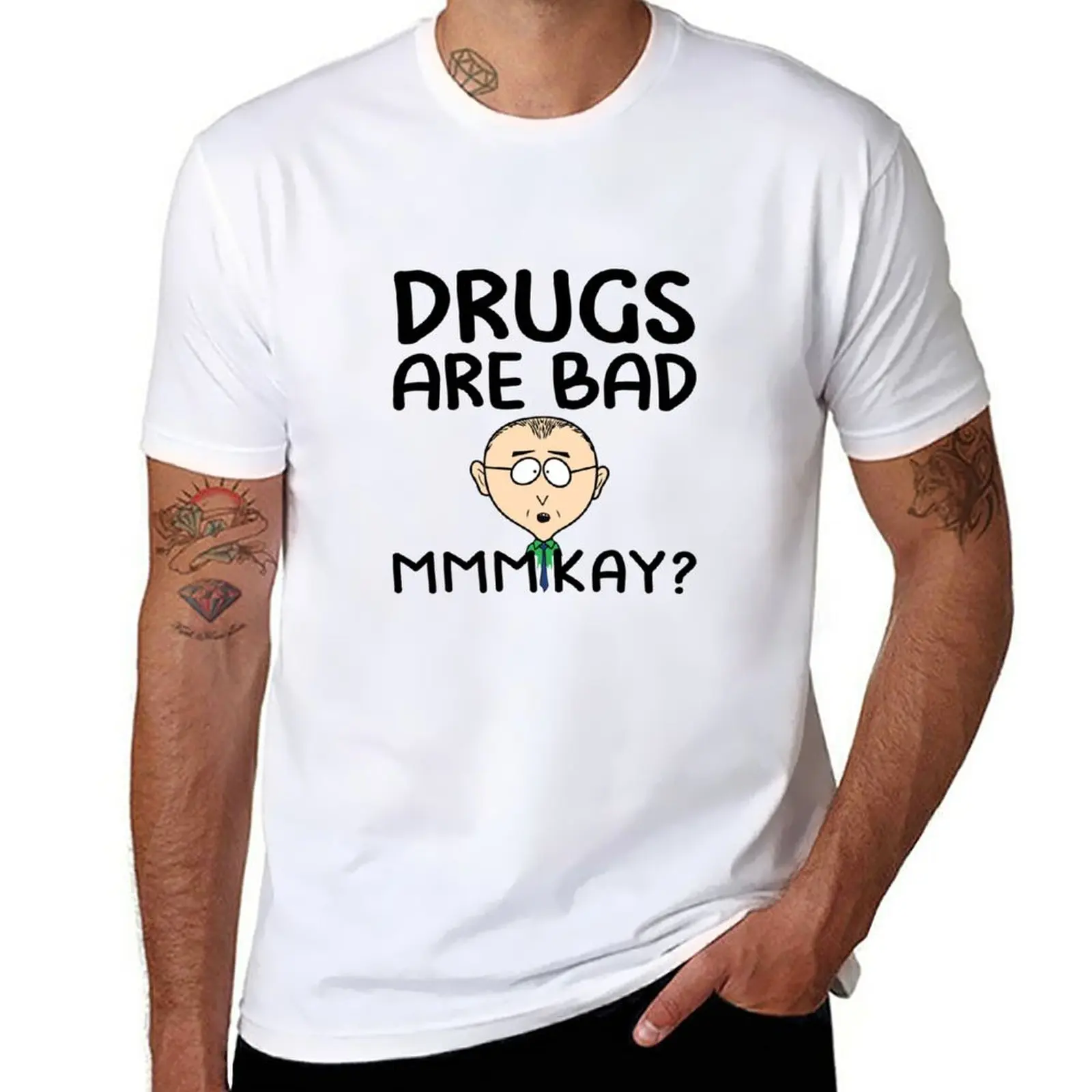 

New Mr Mackey Mkay Funny Tee Drugs Are Bad T-Shirt sweat shirt graphic t shirts quick drying t-shirt men t shirt