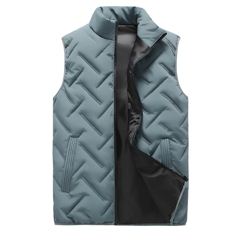 Thickened cotton Vest men's Windproof cold proof vest Autumn winter Feather vest Keep warm shoulder Thickened outerwear Running 6