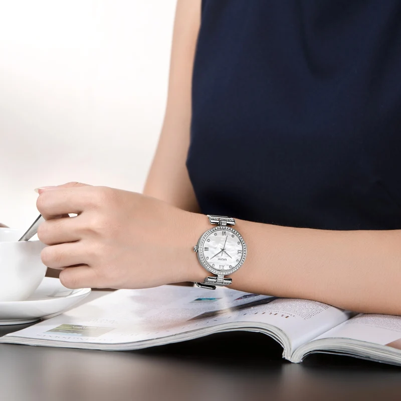 DOM brand Quartz Watch Women's fashion mesh steel band watch waterproof Relojes Mujer