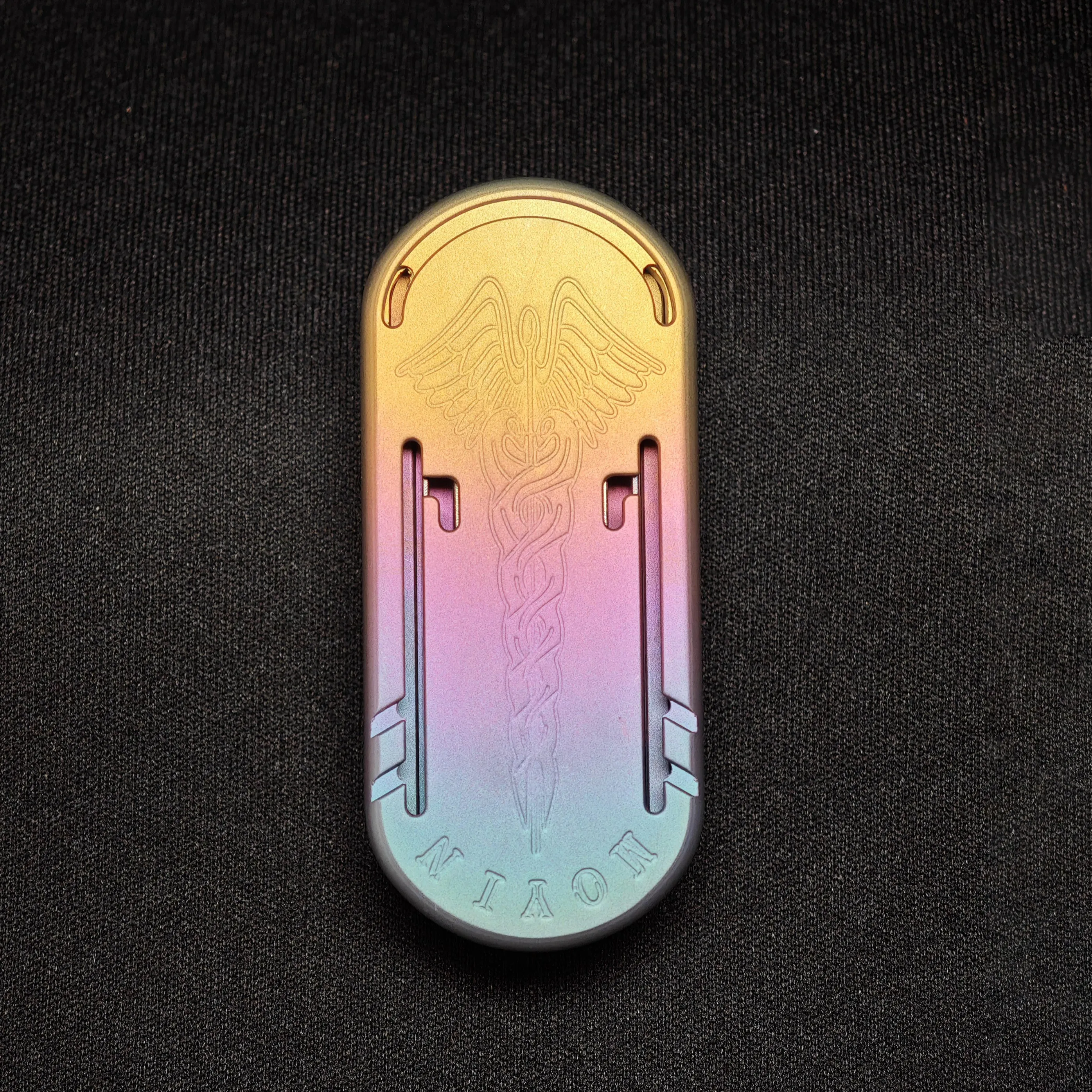 ZDEDC メイスダブル音叉フィジェットスライダーチタン不安おもちゃ