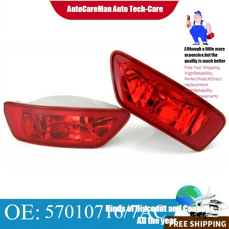 

Red Rear Bumper Reflector LED Fog/Brake Light Fit For 2011-2020 Jeep Grand Cherokee 57010720AB 57010721AB