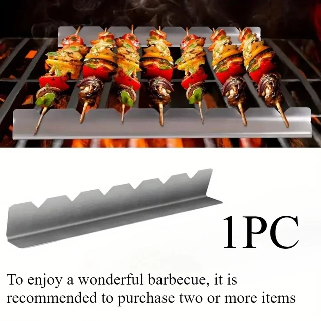 1PC Skewers Holder Set 6 Slots Easy Cleaning Display BBQ Flat Skewers Support Stands Kebabs Skewers Racks BBQ Accessories 3