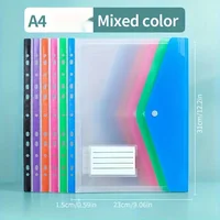 5-Pack Colorful A4 File Folders | 11-Ring Binder Pockets | Durable PP Organizer | For School, Office & Home | Secure Push-Button 4