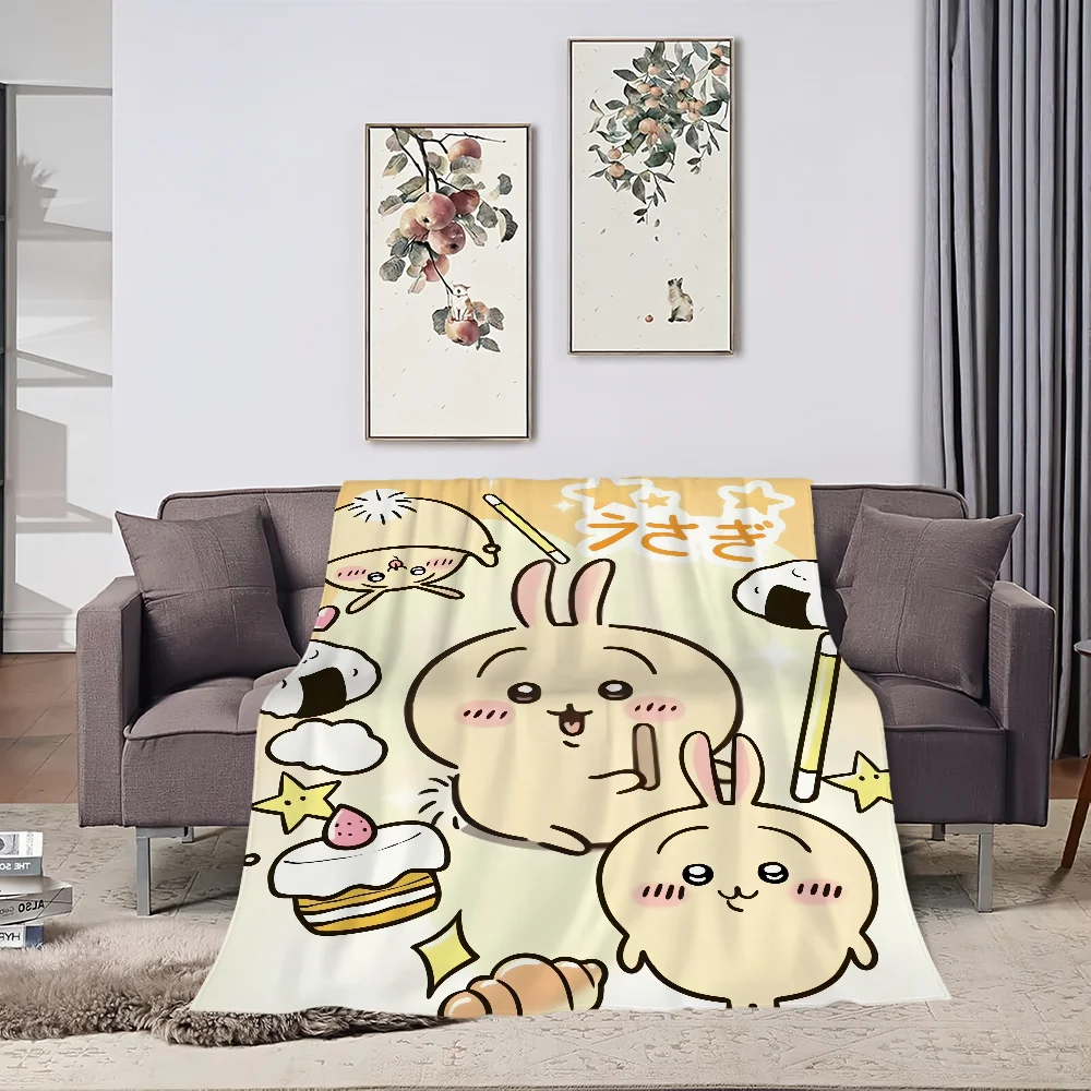 Cartoon C-Chiikawasss Blanket Skin friendly comfort warm soft plush blanket suitable sofa living room office bedroom 4