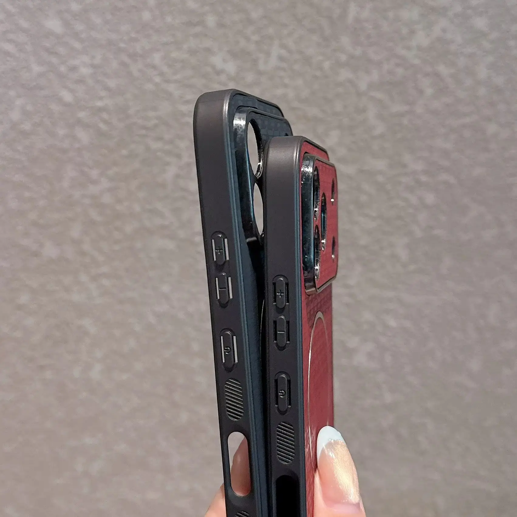 Enhanced Protective Matte Case with Triangle Texture and Magnetic Charging Capability