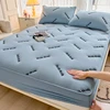 1 pc Quilted Mattress Cover Letter Embroidery Bed Cover Mattress Protector 2024 Class A Soybean Fiber Quilted Fitted Bed Sheet 2