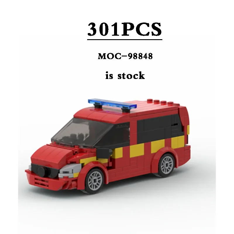 

MOC Speed Champion MOC-98848 Fire Brigade Command Car Toy Building Block Model 301PCS Truck Model Birthday Gift Christmas Gift