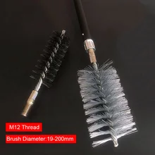 

2 Pieces Stainless Steel M12 Thread Wire Tube Cleaning Brush Metal Handle 19mm-200mm Pipe Cleaning Brush Washing Chimney Tool