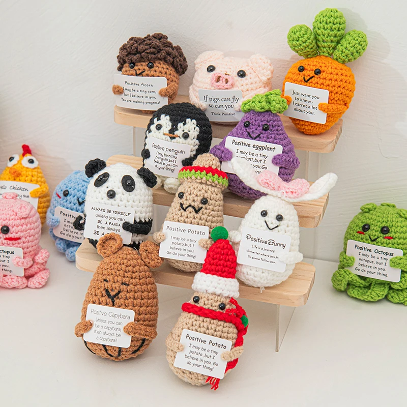Positive Potato Ornament Desk Accessories Offices Accessories Desktop Decoration Crochet Fruits Vegetables Christmas Gift