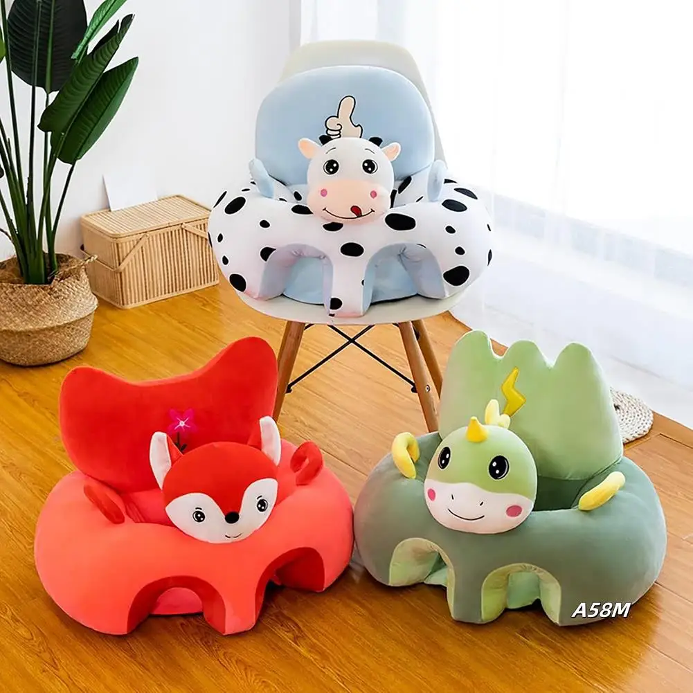 Baby Sofa Support Chair Soft Plush Cartoon Animal Baby Sitting Chair Learning Sitting Seat