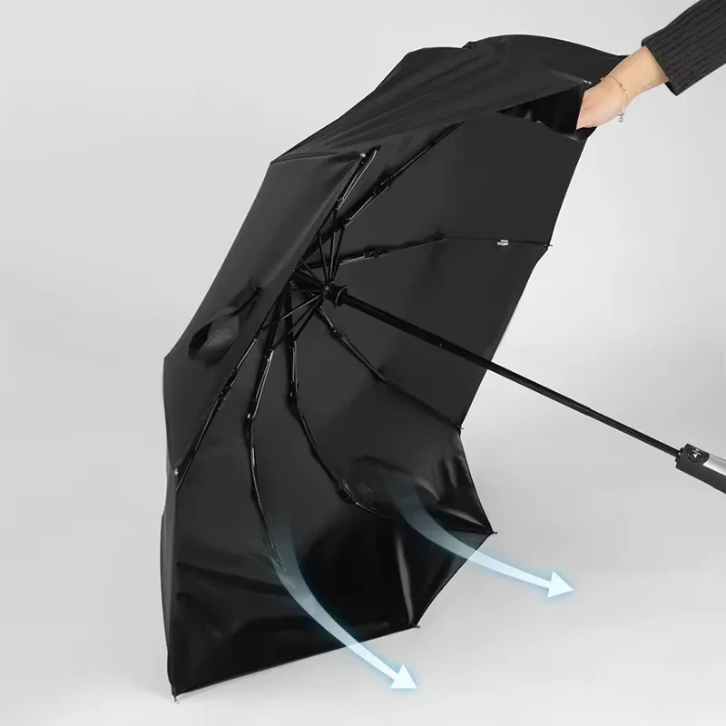 Portable 10 Bone Ribs Fully Auto Control Folding UV Protection Compact Travel Wind & Rain Resistance Large Size Rain Umbrellas