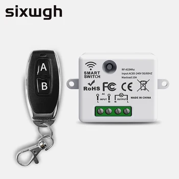 Interruttore Telecomandato Wireless RF 433MHz, Mini Controller per Casa 110V 220V 10A, Interruttore per Luci Domestiche