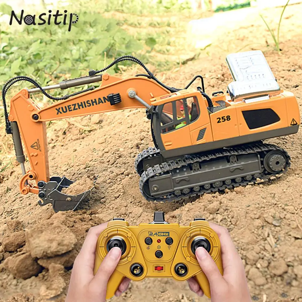 NASITIP 원격 제어 엔지니어링 차량 모델 덤프 트럭 굴삭기 불도저 크레인 RC카, 남아용 생일 선물