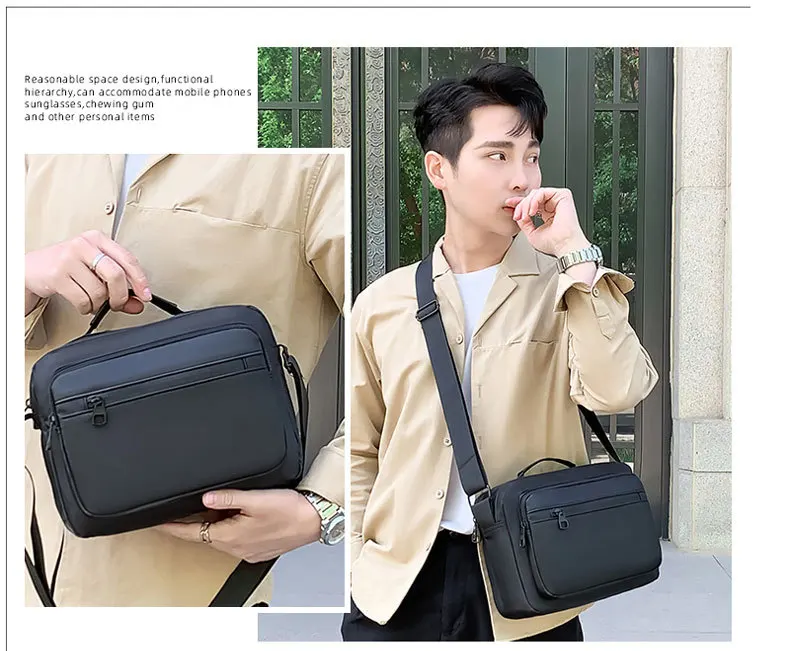 ALBRAZ Men'S Shoulder Bag, Korean Embossed Messenger Bag, Business Leisure  Bag