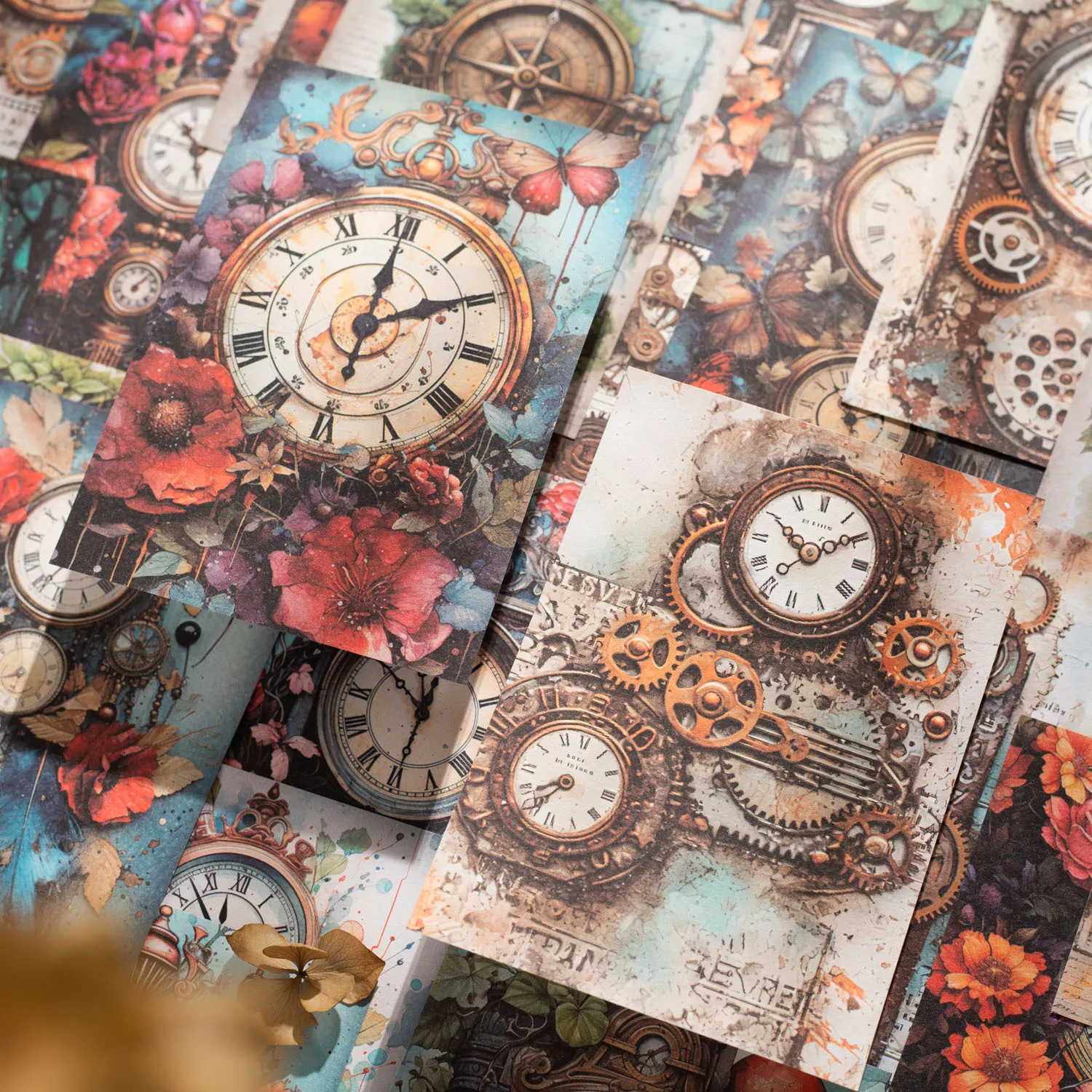 30 pcs Vintage Clock theme material paper Scrapbooking accessories Planner Decorative Diary Scrapbooking Background paper
