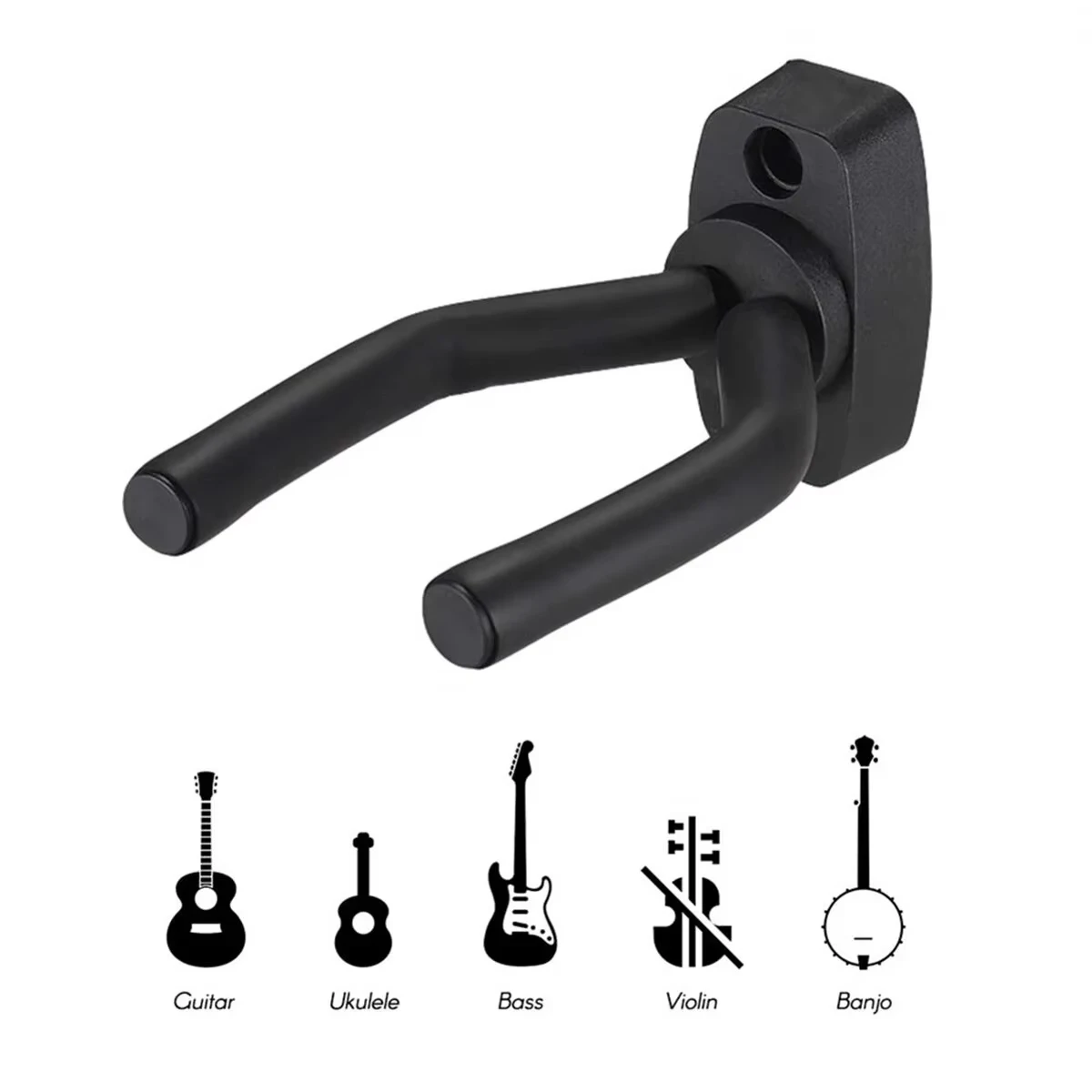 Miwayer Guitar Wall Mount Hanger Black Guitar Hanger Wall Hook All Size Guitars Bass Mandolin Banjo Ukulele