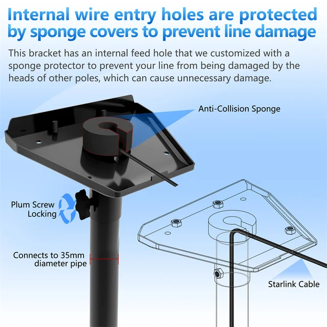 Supporto Regolabile Per Starlink - Montaggio A Parete/Tetto, Acciaio Antiruggine - Foto 8