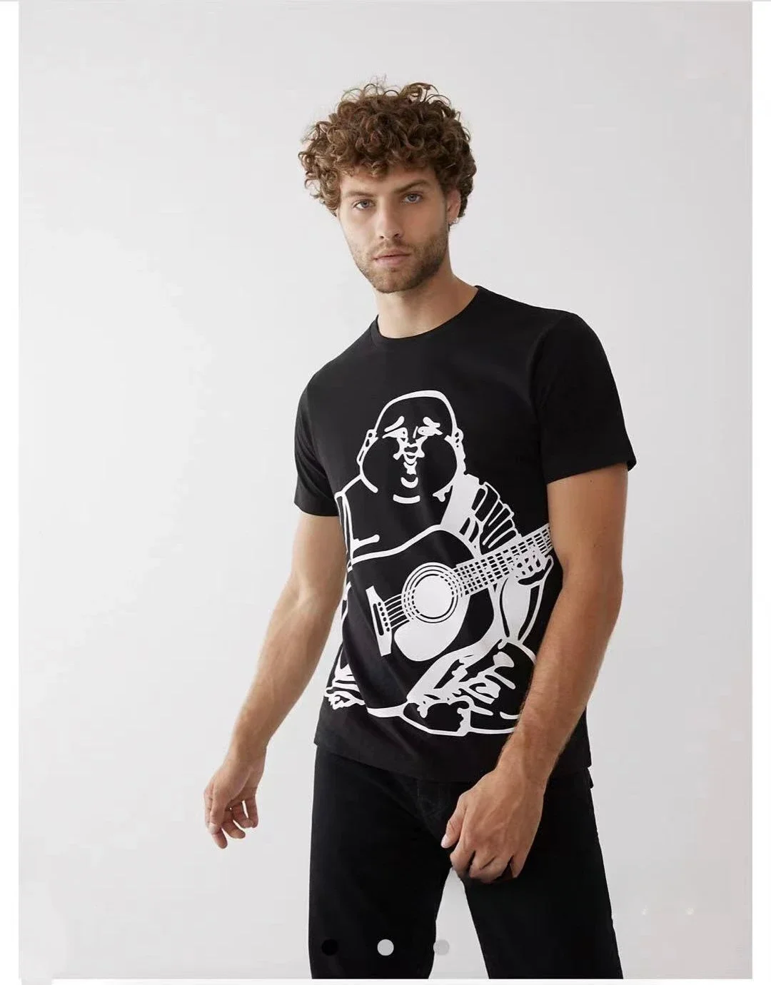 True Religion True Belief Men's and Women's Same Crew Neck Cotton Buddha Short Sleeve T-Shirt Casual Comfort Top