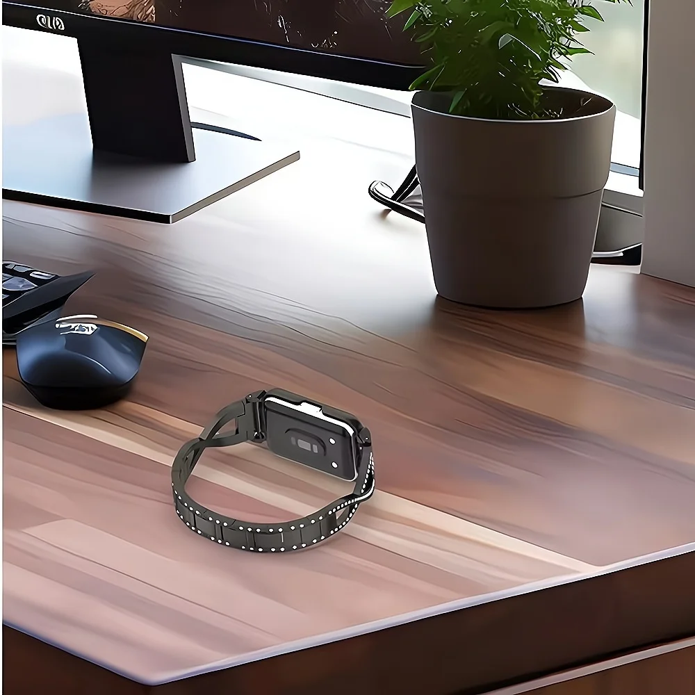 Luxury Metal Studded Diamond Strap Bracelet with Protective Screen Replacement