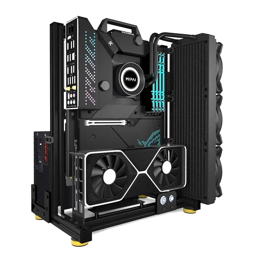 Armário de Jogos de Liga de Alumínio Faça Você Mesmo Open Computer Case Frame Desktop pc Portátil Rack Personalizado Gamer Chassis Mod Itx Matx Atx - Imagem 4