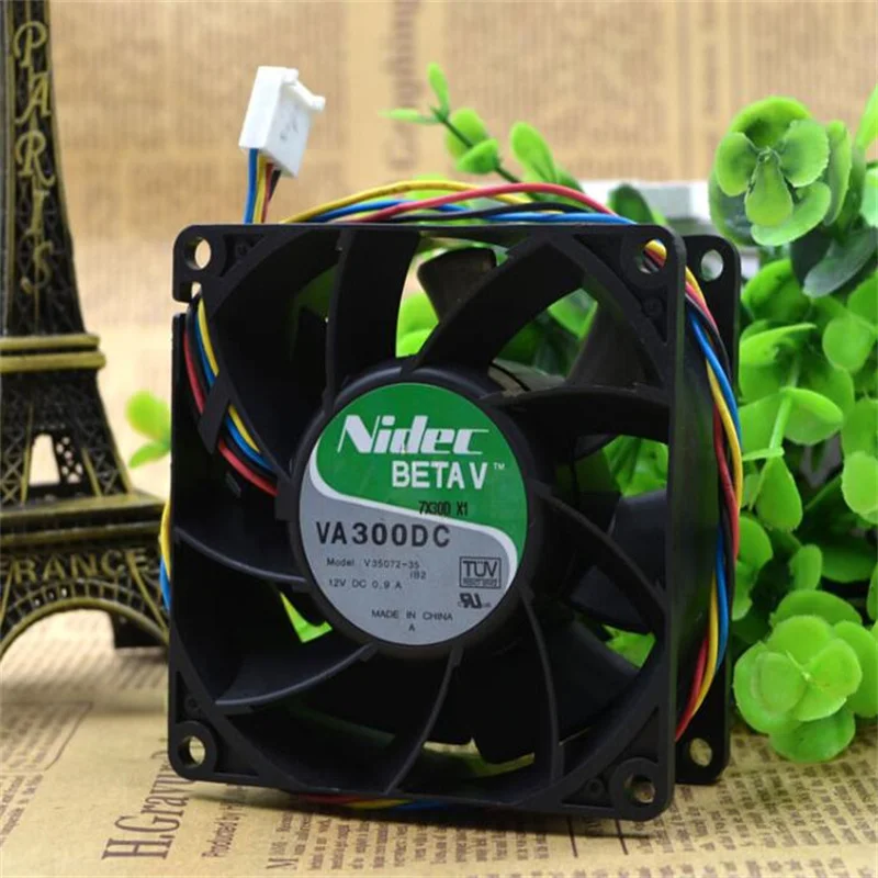 

Четырёхпроводной вентилятор шасси Nidec BETAV VA300DC V35072-35 12V 0.9A 8cm 8038