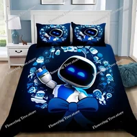 Fashion A-Astrobot Bedding Set for Boys Girls,Game A-Astro bot Duvet Cover Pillowcase Children Gift Single Double Size 2