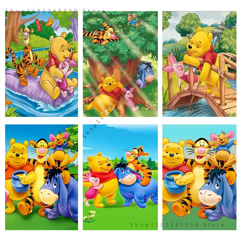 

Canvas Painting Disney Character Winnie Movie Series Cartoon Animals Wall Art Poster Living Room Decor Pictures Home Decoration