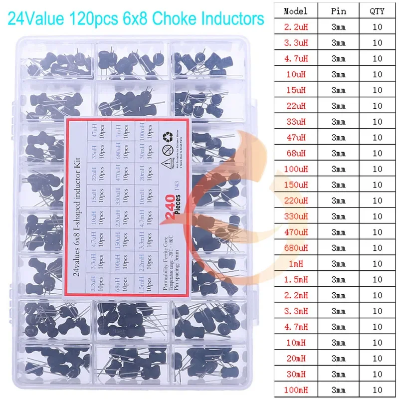 Comprehensive Inductor Assortment Kit - Diverse Range from 2.2uH to 100mH