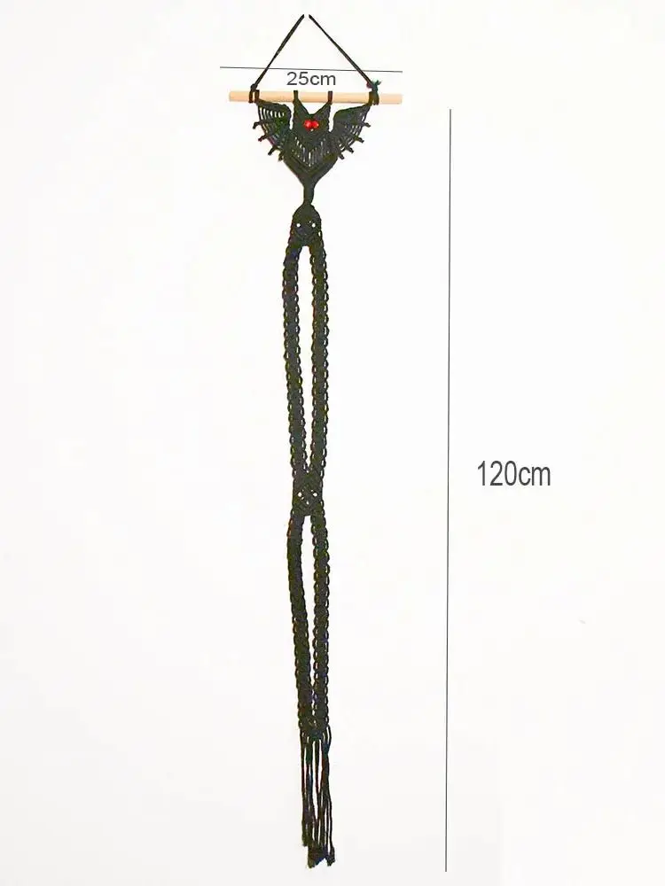 handmade macrame hat holster bat shape hat hanging shelf on wall for home decoration