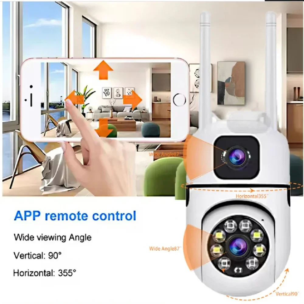 8MP IP Wifi Camera Dual Lens Security Wireless Outdoor Cameras Auto Tracking Two-way Audio HD Night Vision Home Baby Monitor 2