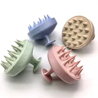 Wheat Straw Silicone Shampoo Brush Head Scalp Massage Comb Hair Washing Comb Clean Care Hair Root Itching Scalp Massage Comb 1