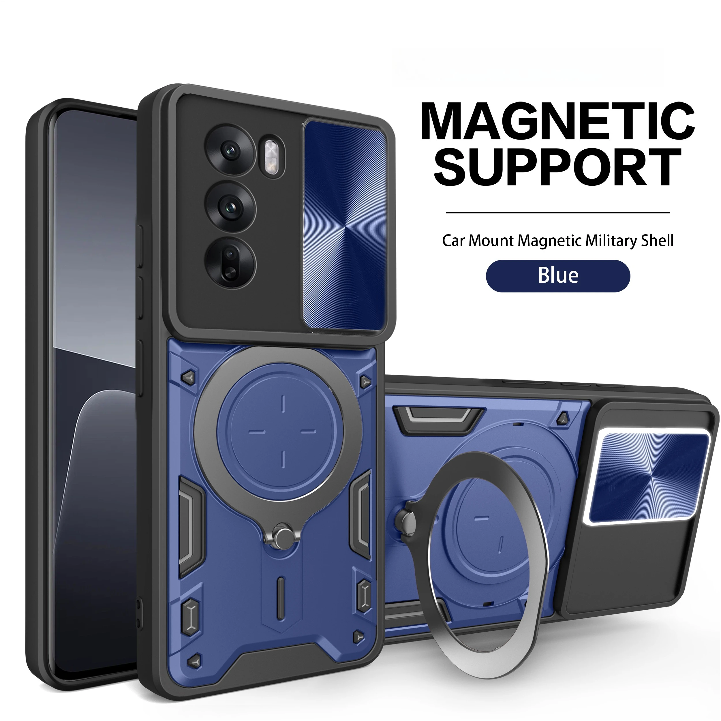 Rotating Magnetic Suction Phone Case with Window Bracket