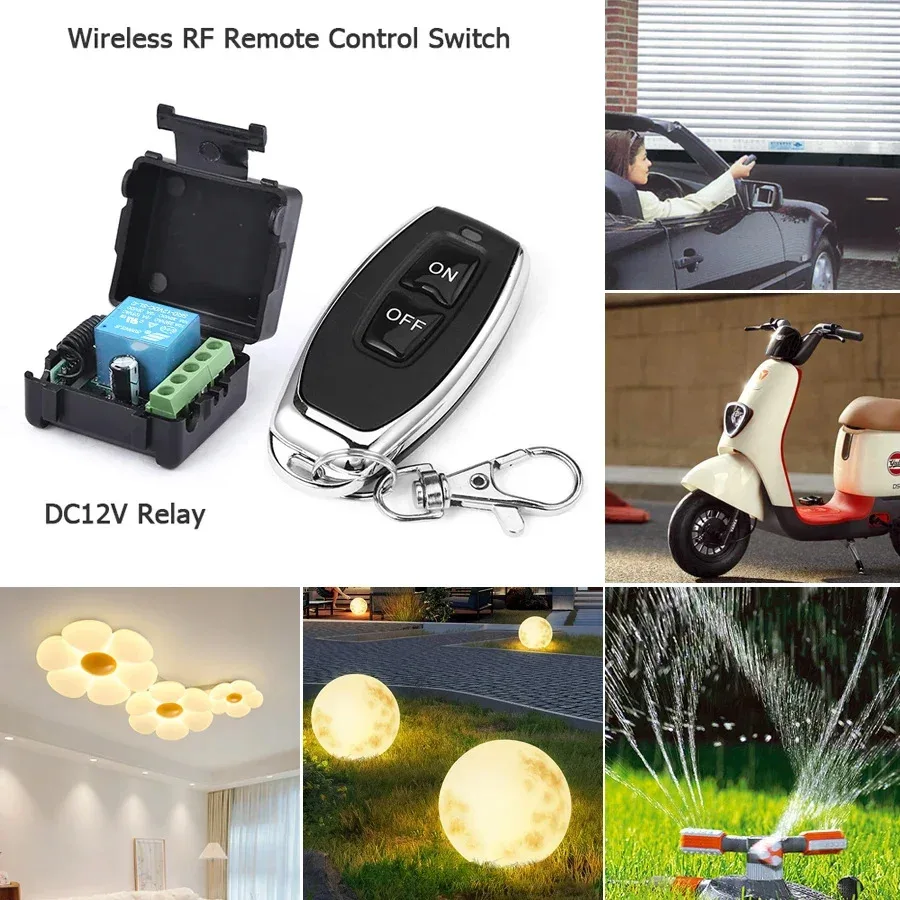 Kebidu 433Mhz 원격 제어 무선 스위치 DC 12V 1CH RF 10A 릴레이 수신기 및 2CH 송신기 도어 전자기 잠금 장치용