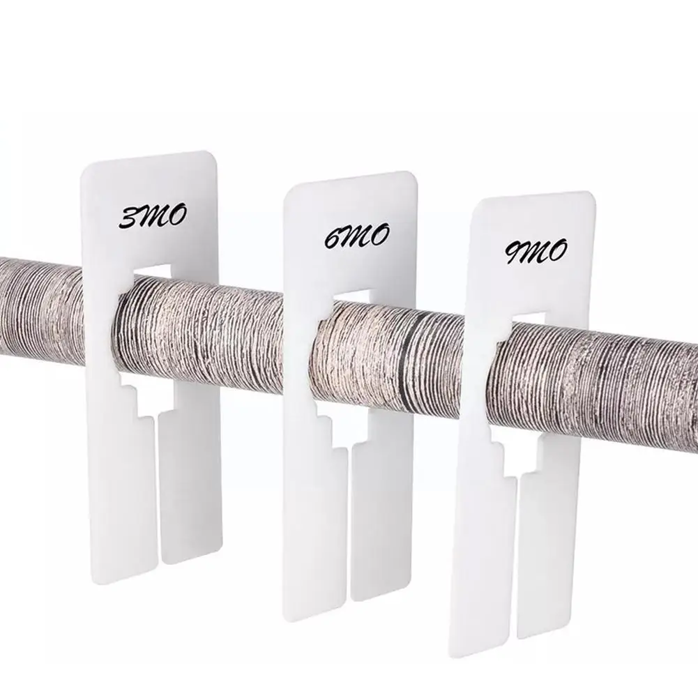 30 Closet Dividers for Hanging Clothes Rectangle Clothing Size Dividers for Racks White Closet